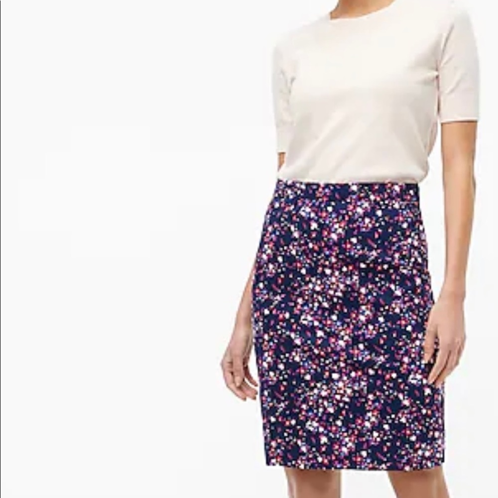 J Crew Sateen Floral Pencil Skirt Size 16